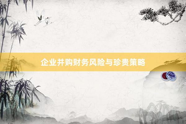 企业并购财务风险与珍贵策略
